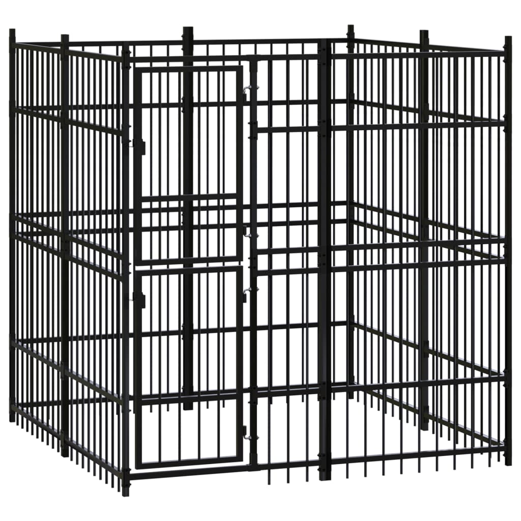 Berkfield Outdoor Dog Kennel Steel 3.69 m�__