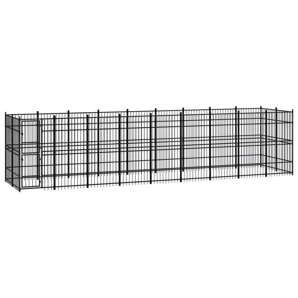 Berkfield Outdoor Dog Kennel Steel 16.59 må_