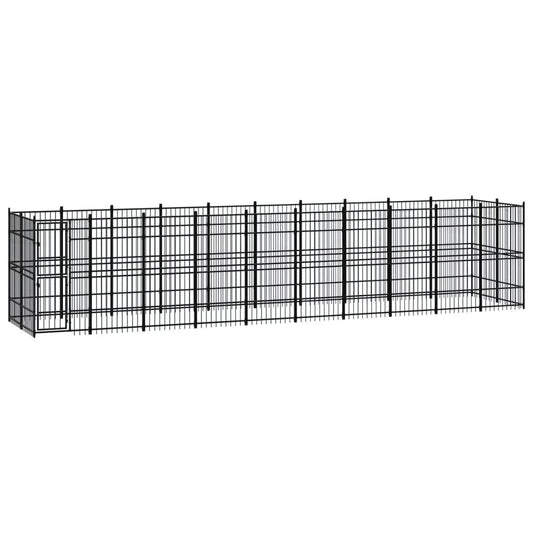 Berkfield Outdoor Dog Kennel Steel 18.43 m�__