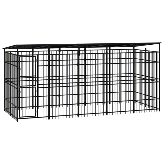 Berkfield Outdoor Dog Kennel with Roof Steel 9.22 må_