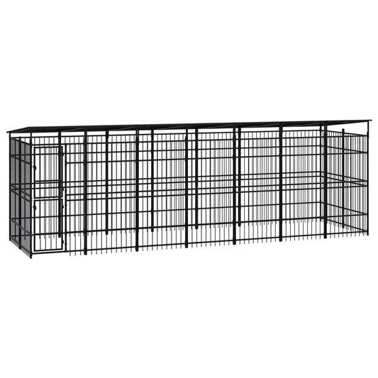 Berkfield Outdoor Dog Kennel with Roof Steel 12.9 m�__