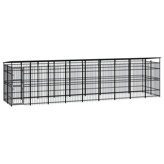 Berkfield Outdoor Dog Kennel with Roof Steel 16.59 m�__