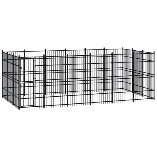 Berkfield Outdoor Dog Kennel Steel 16.59 m�__