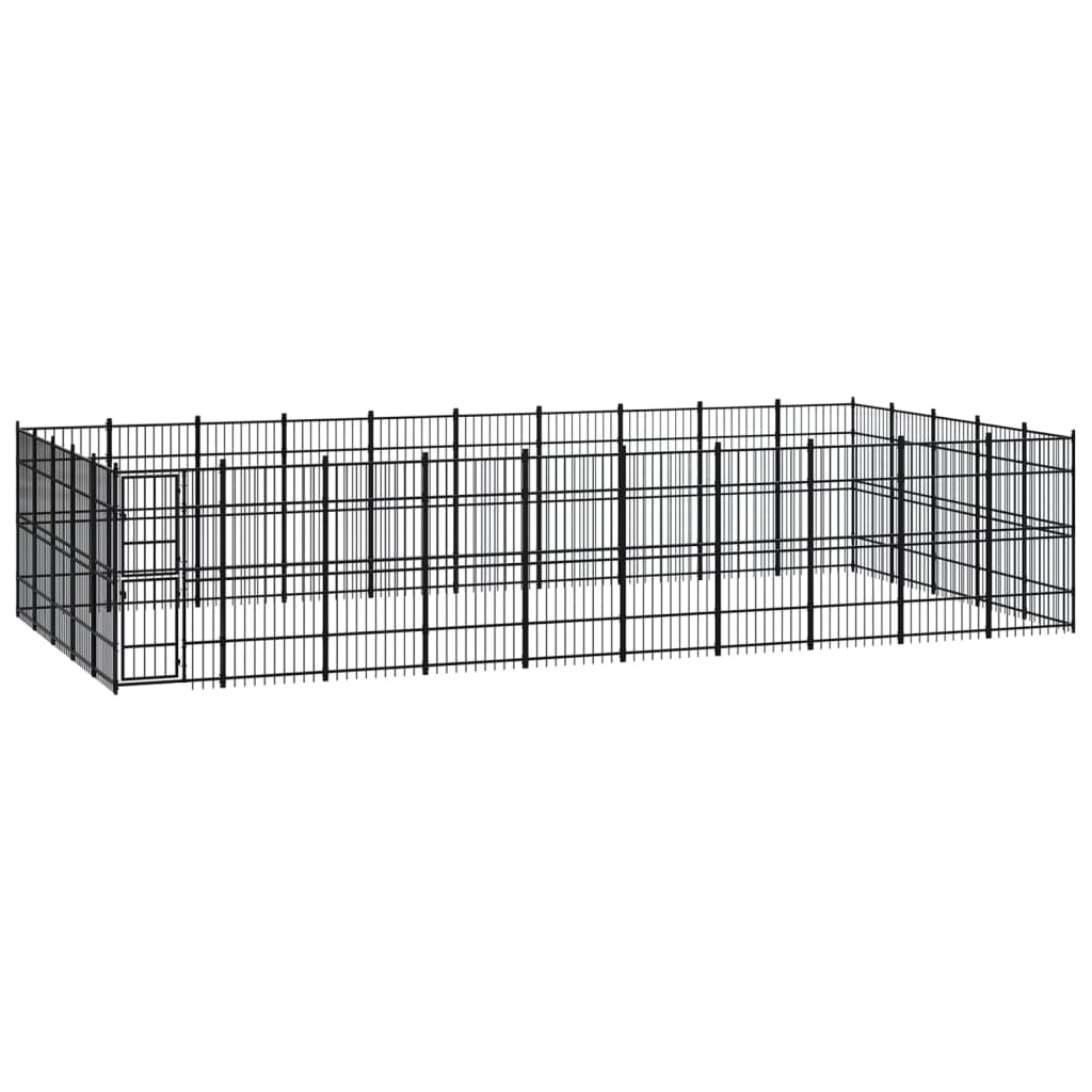 Berkfield Outdoor Dog Kennel Steel 46.08 m�__
