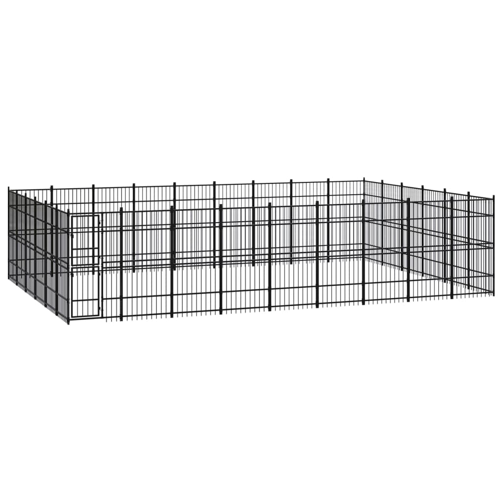 Berkfield Outdoor Dog Kennel Steel 49.77 m�__