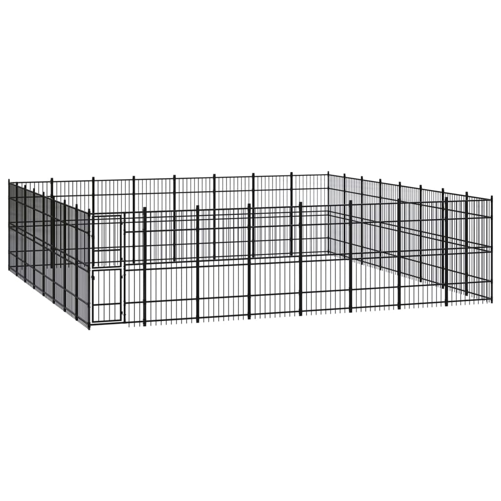 Berkfield Outdoor Dog Kennel Steel 58.98 må_