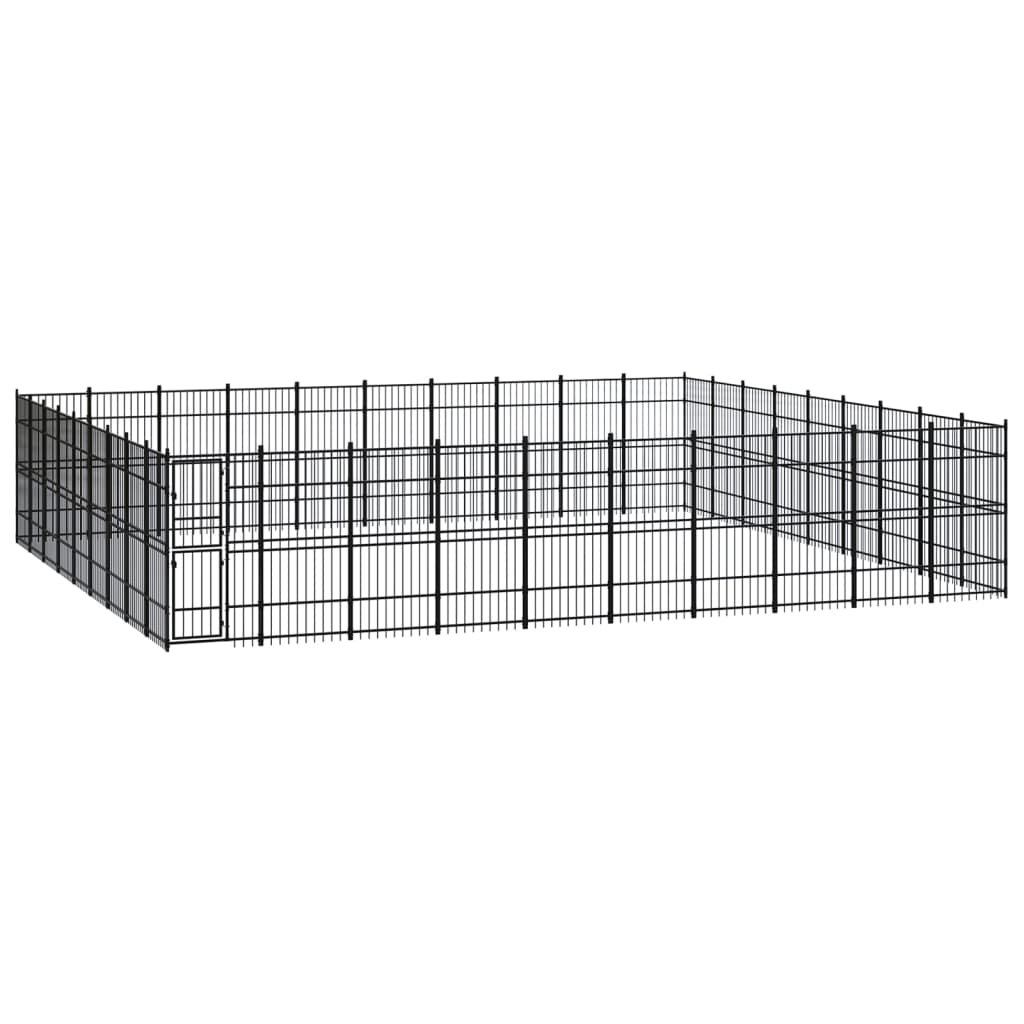 Berkfield Outdoor Dog Kennel Steel 82.94 m�__