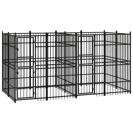 Berkfield Outdoor Dog Kennel Steel 7.37 må_