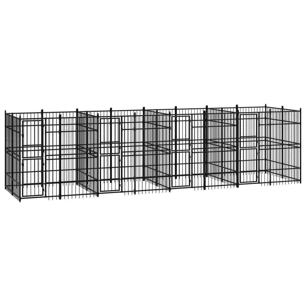 Berkfield Outdoor Dog Kennel Steel 14.75 m�__