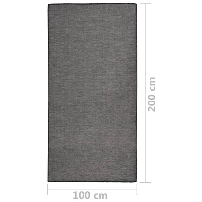 Berkfield Outdoor Flatweave Rug 100x200 cm Grey