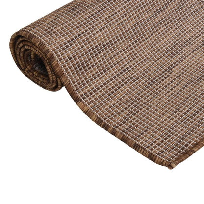Berkfield Outdoor Flatweave Rug 80x250 cm Brown