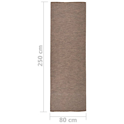 Berkfield Outdoor Flatweave Rug 80x250 cm Brown