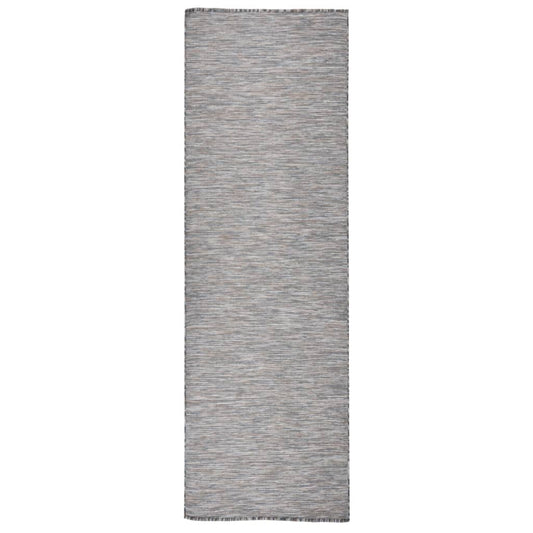 Berkfield Outdoor Flatweave Rug 80x250 cm Brown and Blue
