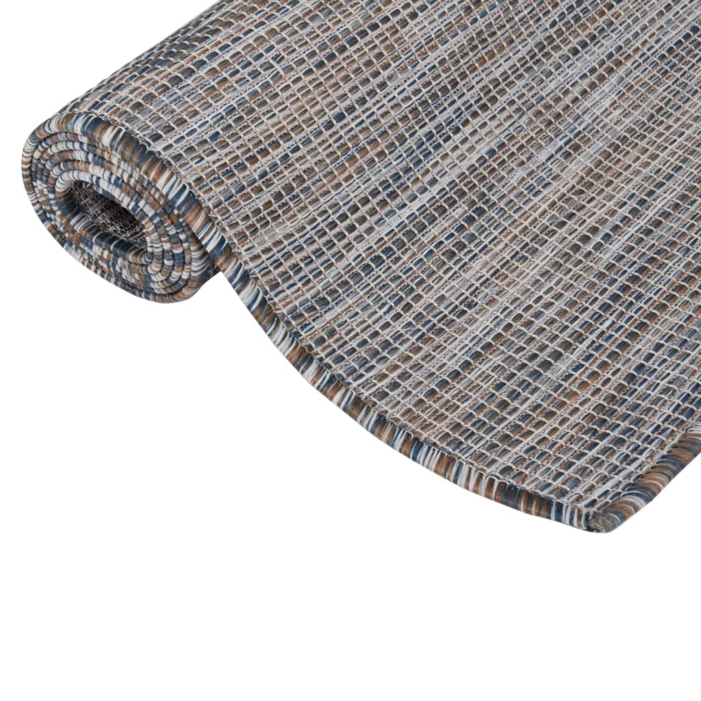 Berkfield Outdoor Flatweave Rug 80x250 cm Brown and Blue