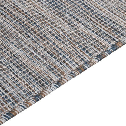 Berkfield Outdoor Flatweave Rug 80x250 cm Brown and Blue