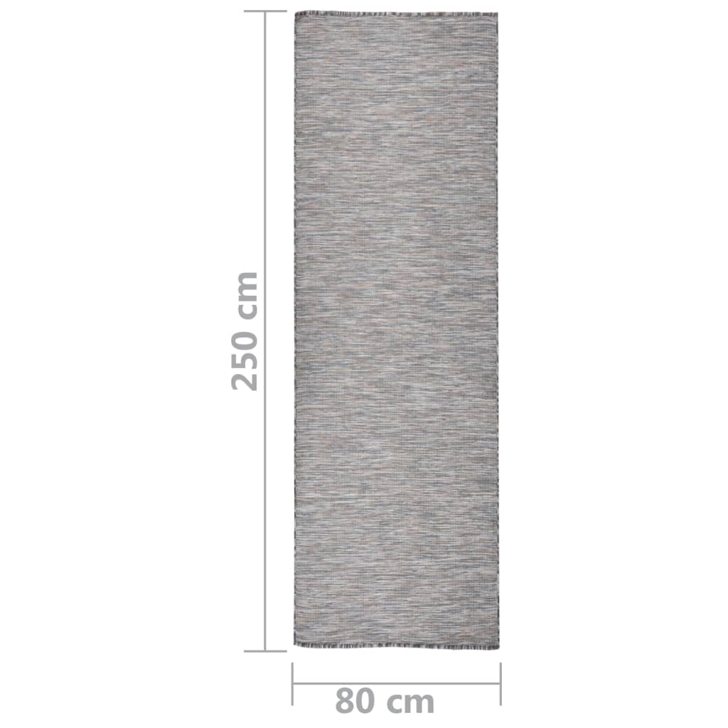 Berkfield Outdoor Flatweave Rug 80x250 cm Brown and Blue