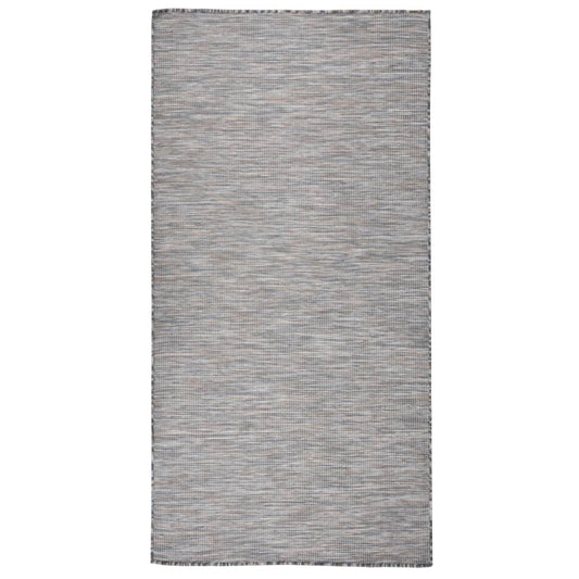 Berkfield Outdoor Flatweave Rug 100x200 cm Brown and Blue
