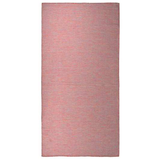 Berkfield Outdoor Flatweave Rug 100x200 cm Red