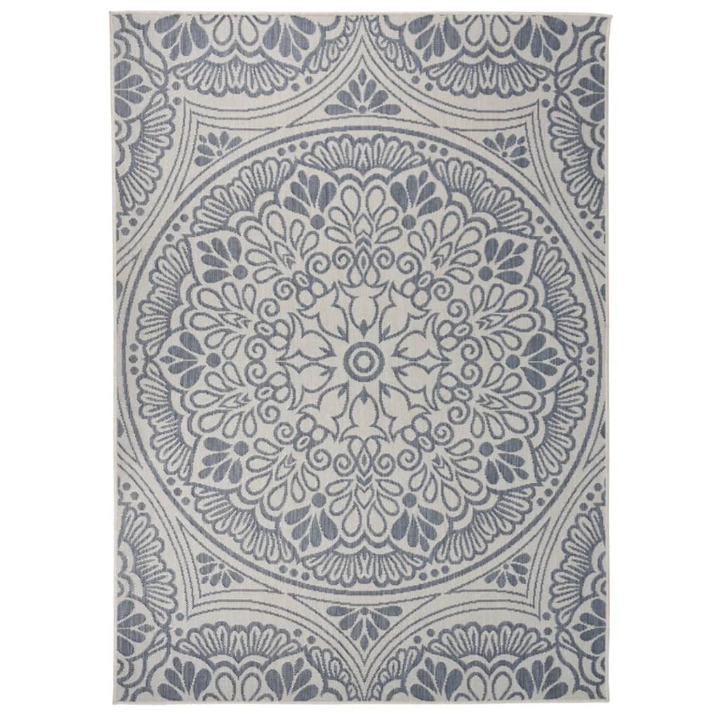 Berkfield Outdoor Flatweave Rug 200x280 cm Blue Pattern