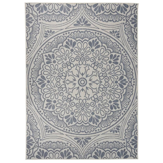 Berkfield Outdoor Flatweave Rug 200x280 cm Blue Pattern