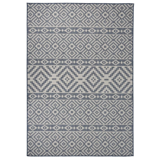 Berkfield Outdoor Flatweave Rug 160x230 cm Blue Stripes
