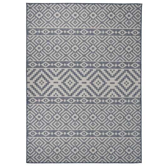 Berkfield Outdoor Flatweave Rug 200x280 cm Blue Stripes