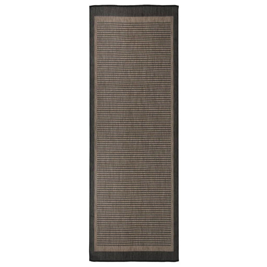 Berkfield Outdoor Flatweave Rug 80x250 cm Dark Brown