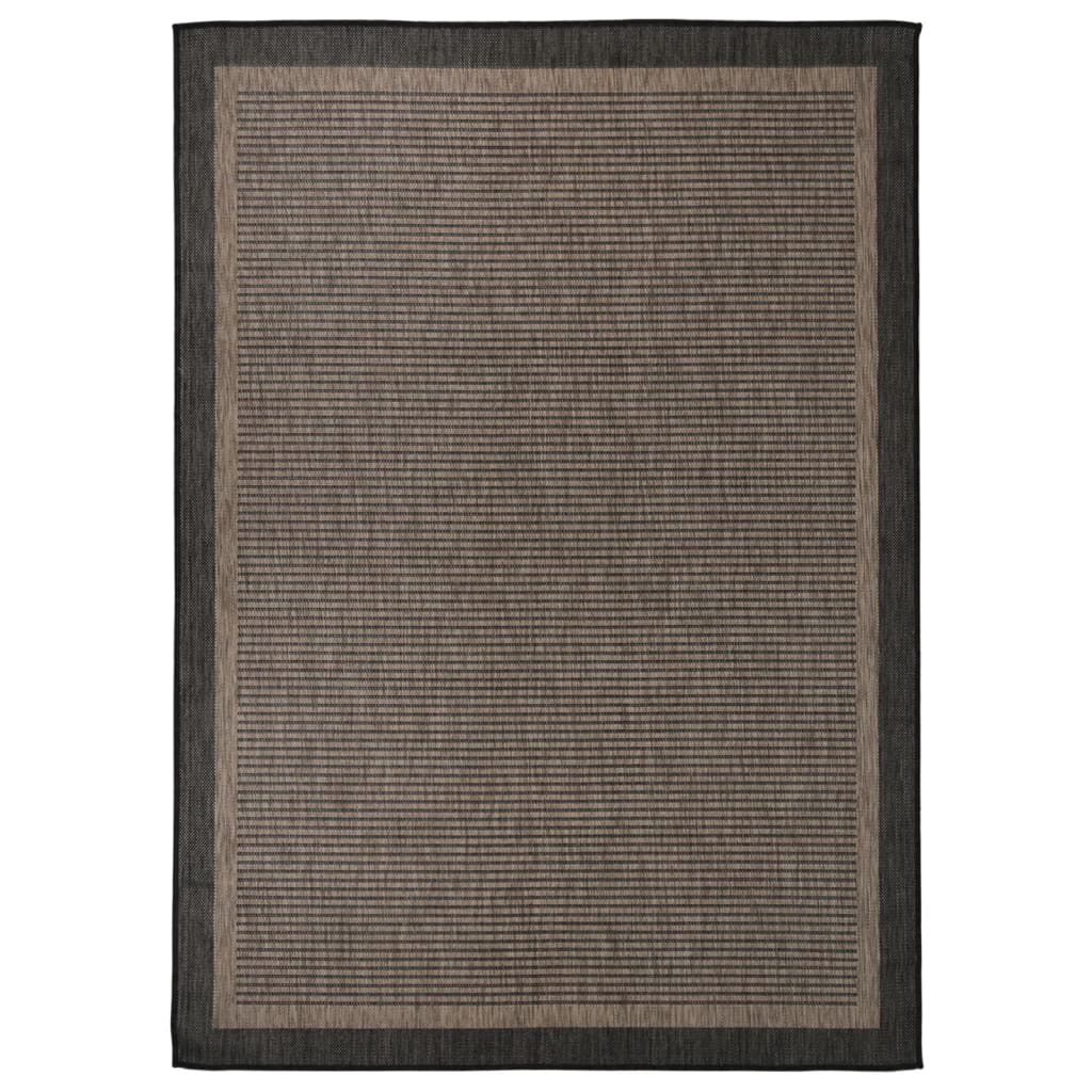 Berkfield Outdoor Flatweave Rug 120x170 cm Dark Brown