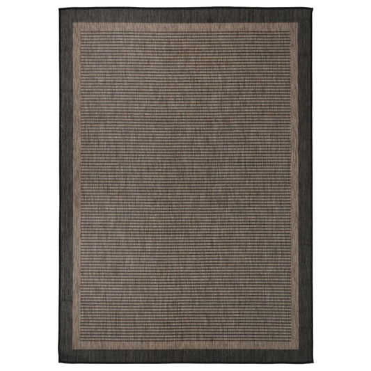 Berkfield Outdoor Flatweave Rug 120x170 cm Dark Brown