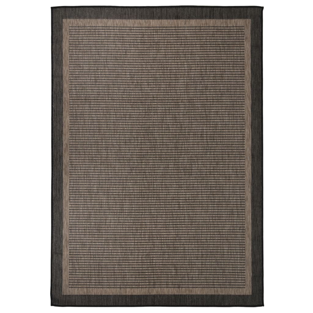 Berkfield Outdoor Flatweave Rug 140x200 cm Dark Brown