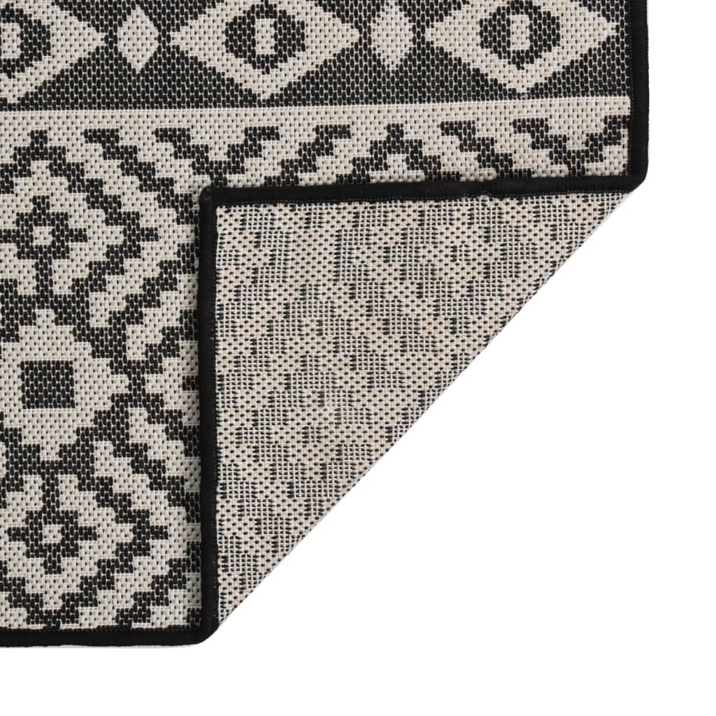 Berkfield Outdoor Flatweave Rug 200x280 cm Black Stripes