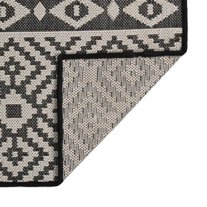 Berkfield Outdoor Flatweave Rug 200x280 cm Black Stripes