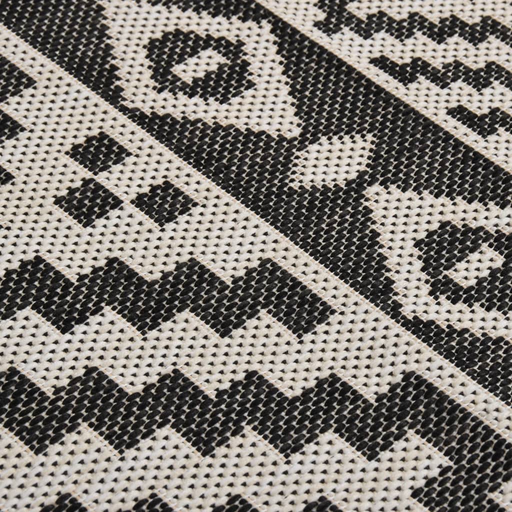 Berkfield Outdoor Flatweave Rug 200x280 cm Black Stripes