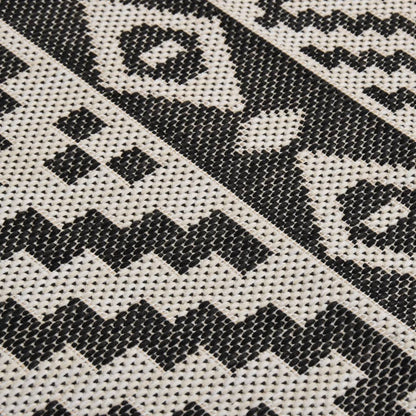 Berkfield Outdoor Flatweave Rug 200x280 cm Black Stripes