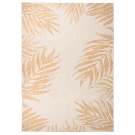 Berkfield Outdoor Flatweave Rug 120x170 cm Leaf Pattern
