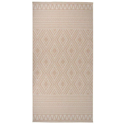 Berkfield Outdoor Flatweave Rug 100x200 cm Brown Stripes