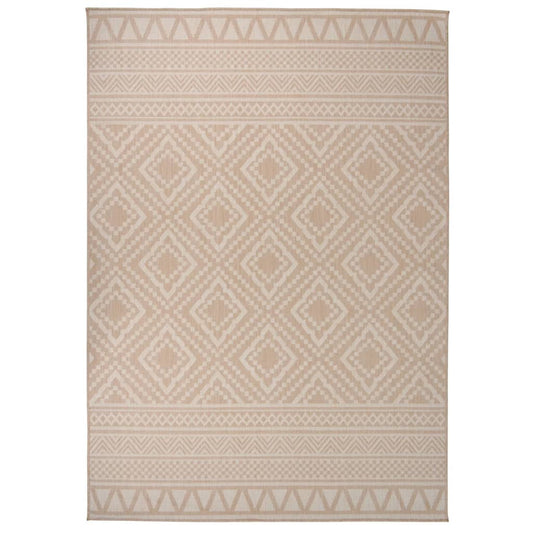 Berkfield Outdoor Flatweave Rug 140x200 cm Brown Stripes