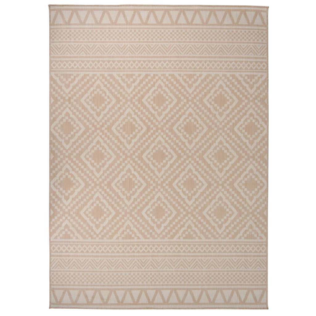 Berkfield Outdoor Flatweave Rug 200x280 cm Brown Stripes