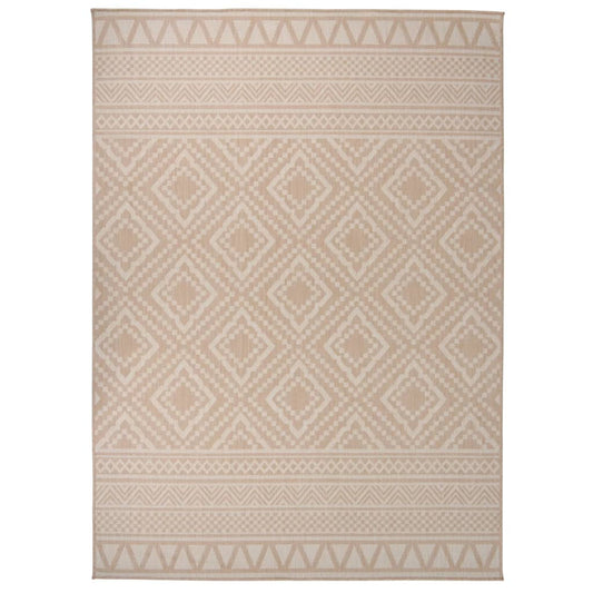 Berkfield Outdoor Flatweave Rug 200x280 cm Brown Stripes