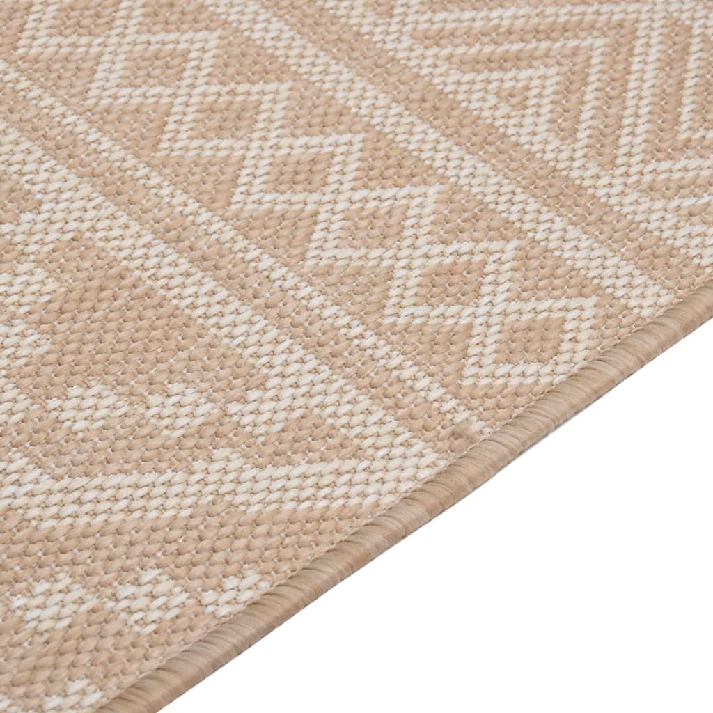Berkfield Outdoor Flatweave Rug 200x280 cm Brown Stripes