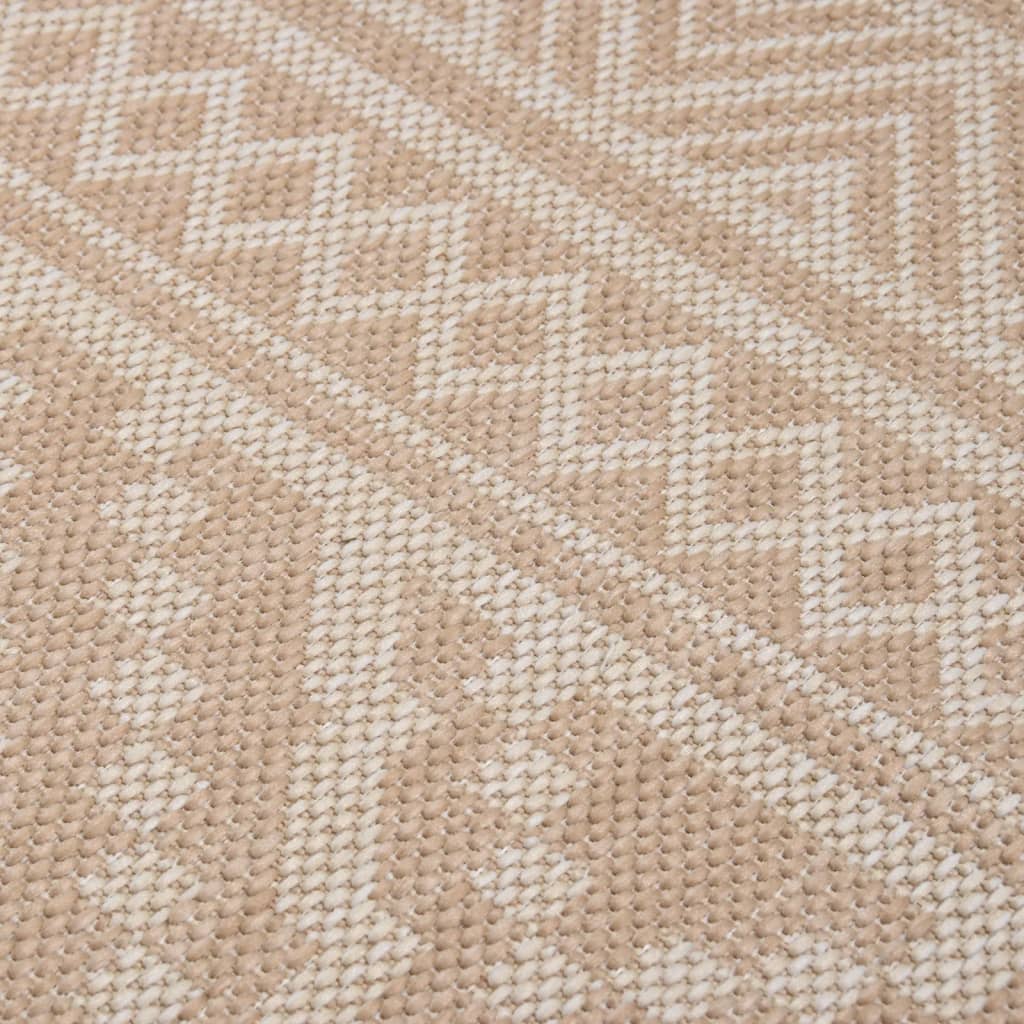 Berkfield Outdoor Flatweave Rug 200x280 cm Brown Stripes