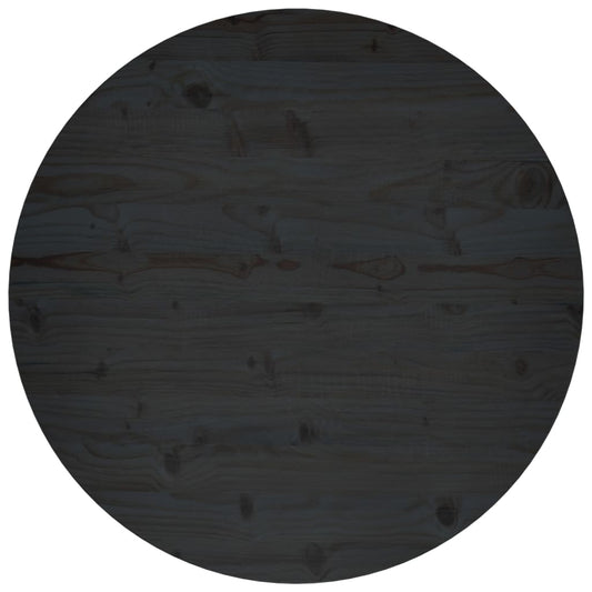 Berkfield Table Top Black �_�”�_80x2.5 cm Solid Wood Pine