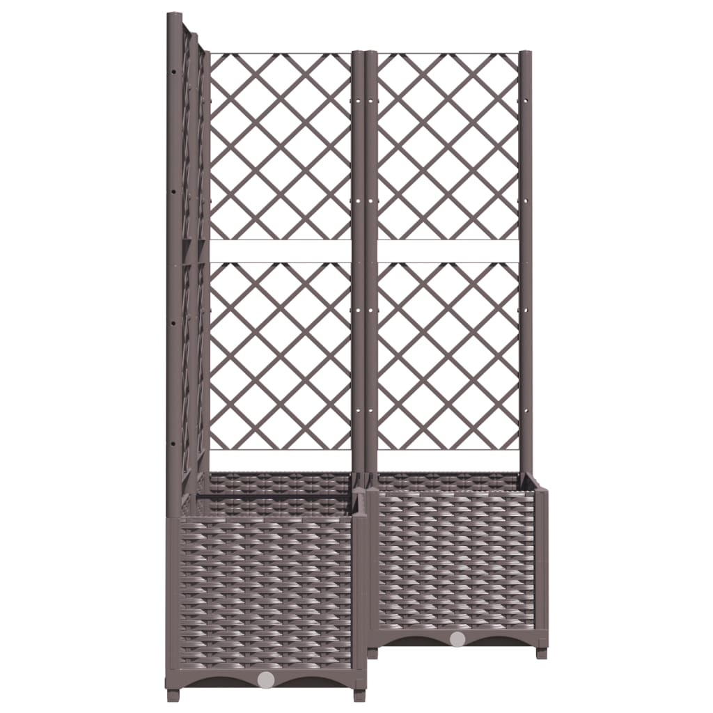 Berkfield Garden Planter with Trellis Brown 80x80x136 cm PP