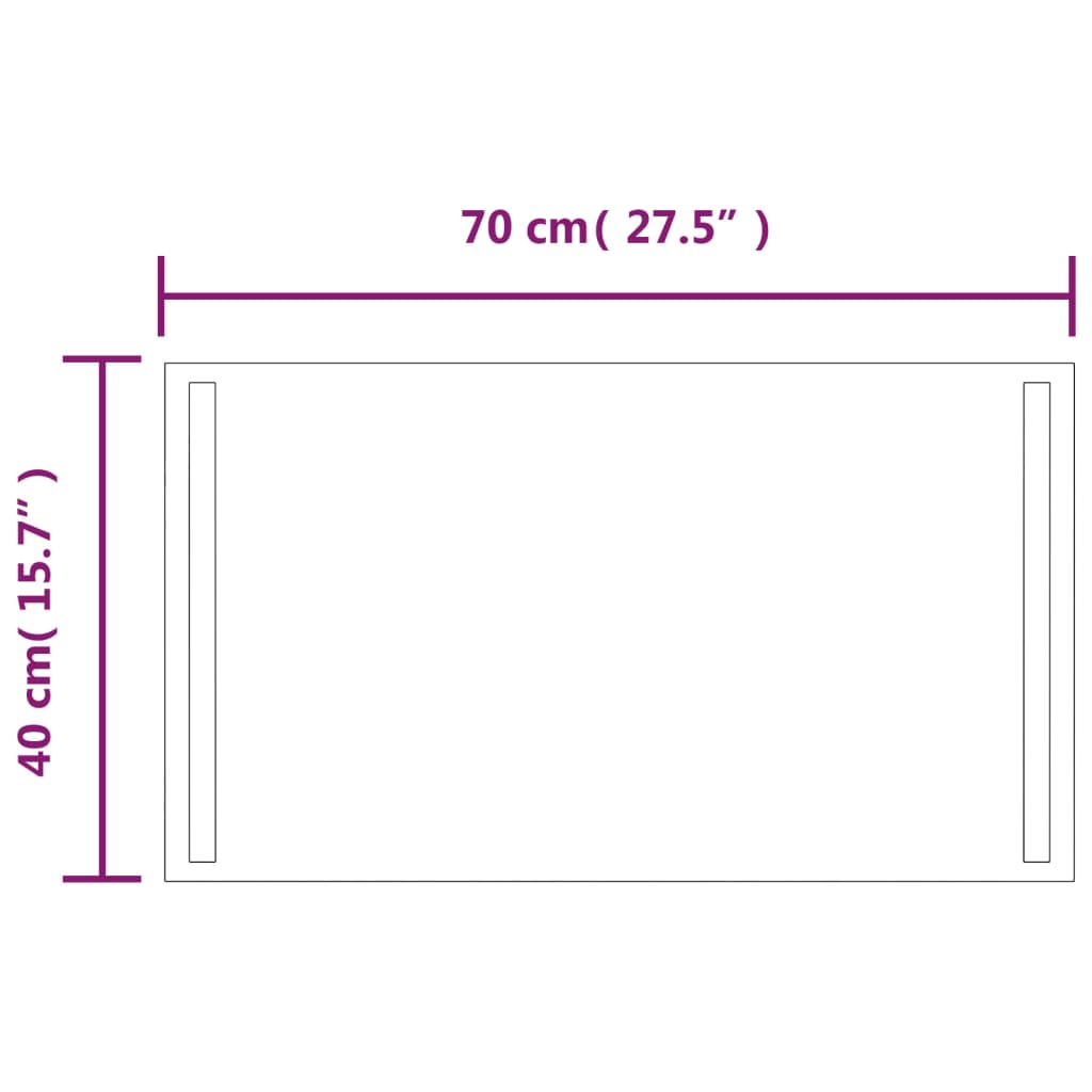 Berkfield LED Bathroom Mirror 70x40 cm