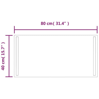 Berkfield LED Bathroom Mirror 80x40 cm