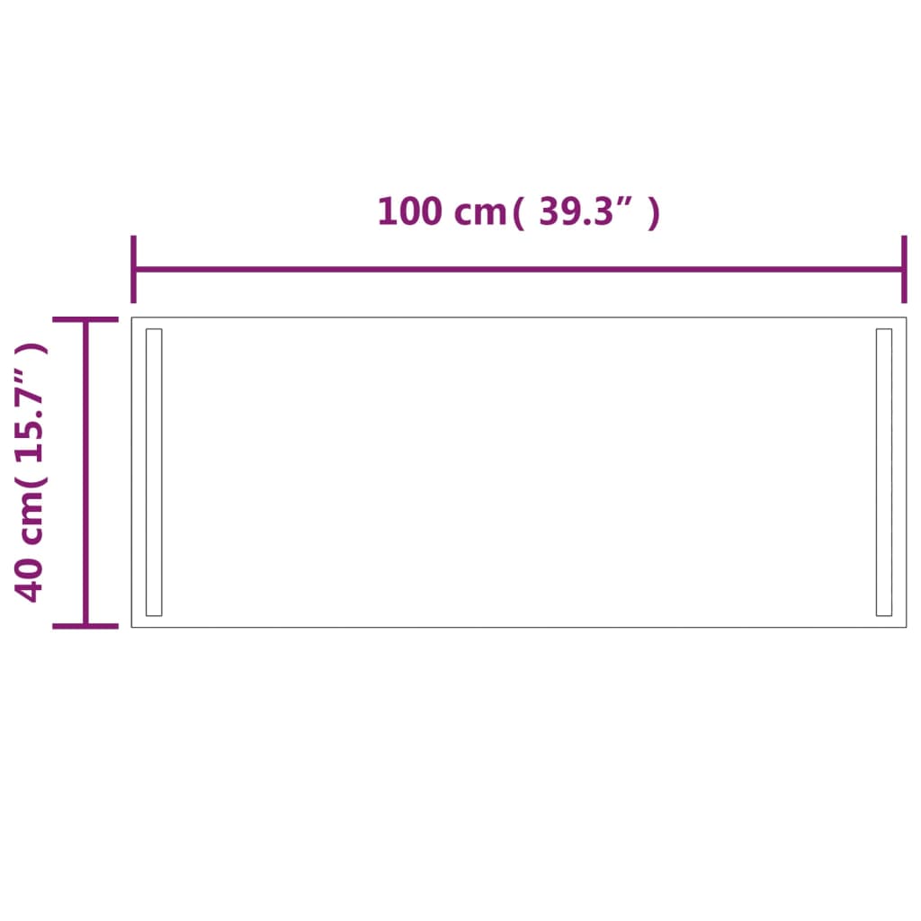 Berkfield LED Bathroom Mirror 100x40 cm