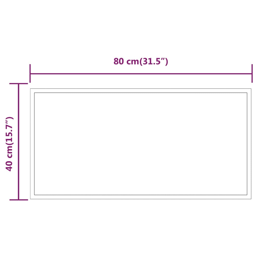 Berkfield LED Bathroom Mirror 80x40 cm