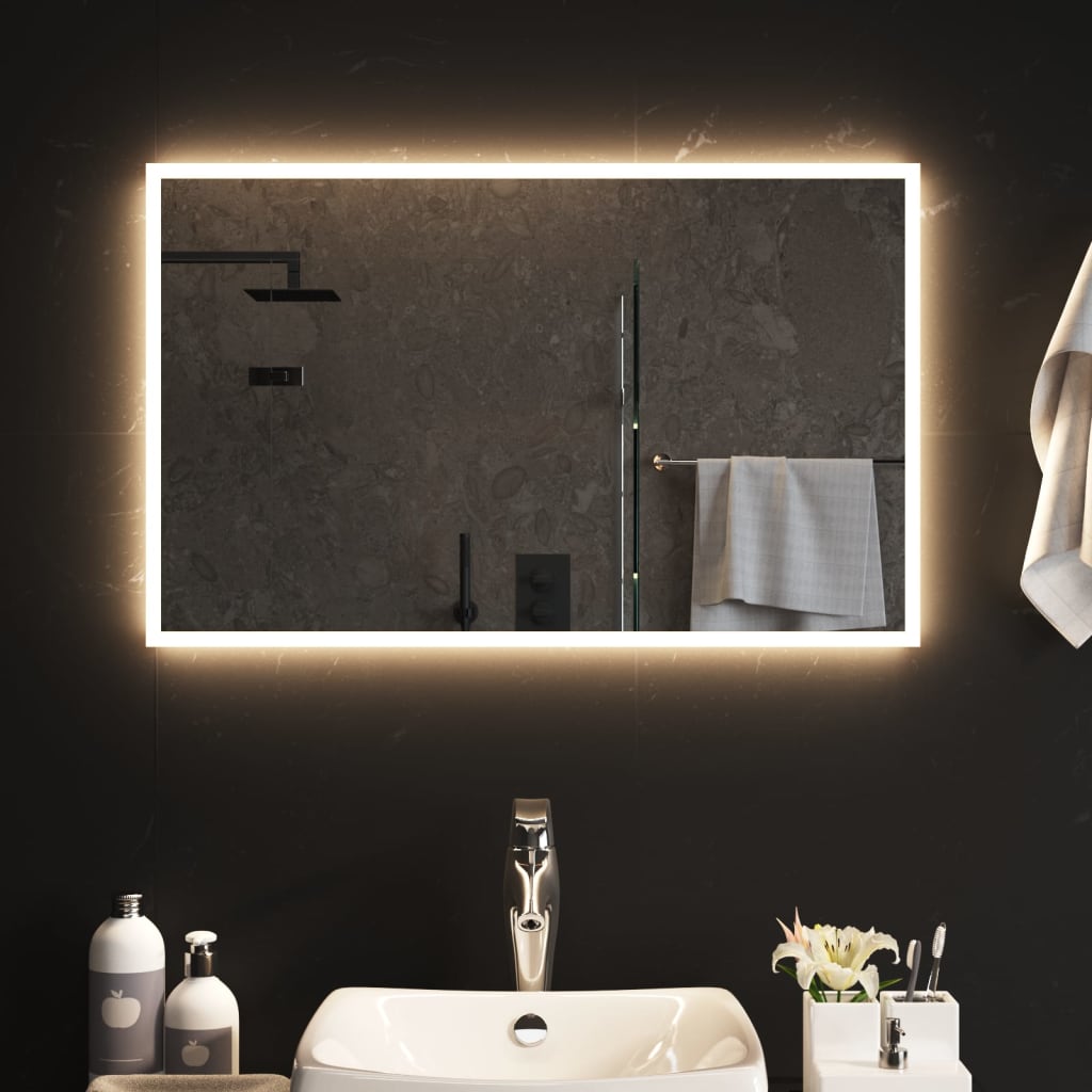 Berkfield LED Bathroom Mirror 80x50 cm
