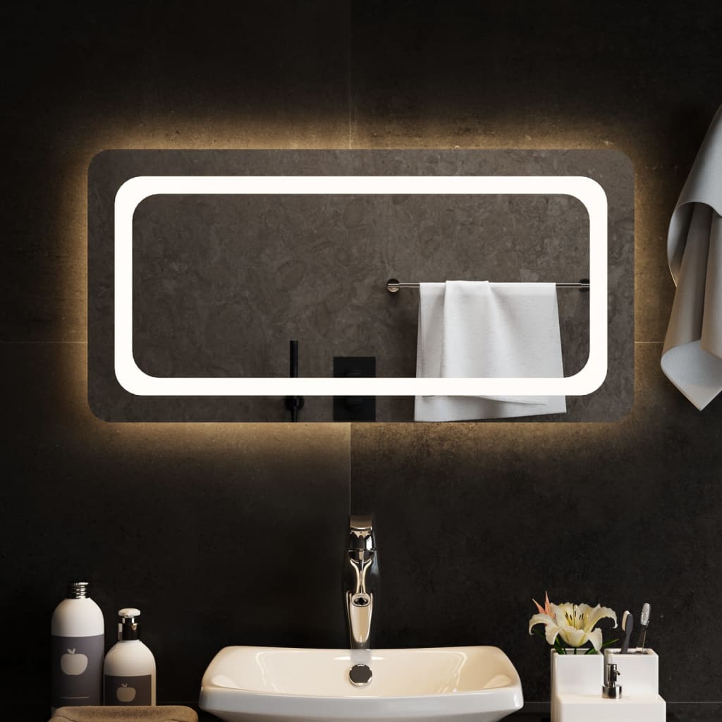Berkfield LED Bathroom Mirror 80x40 cm