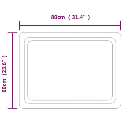 Berkfield LED Bathroom Mirror 80x60 cm